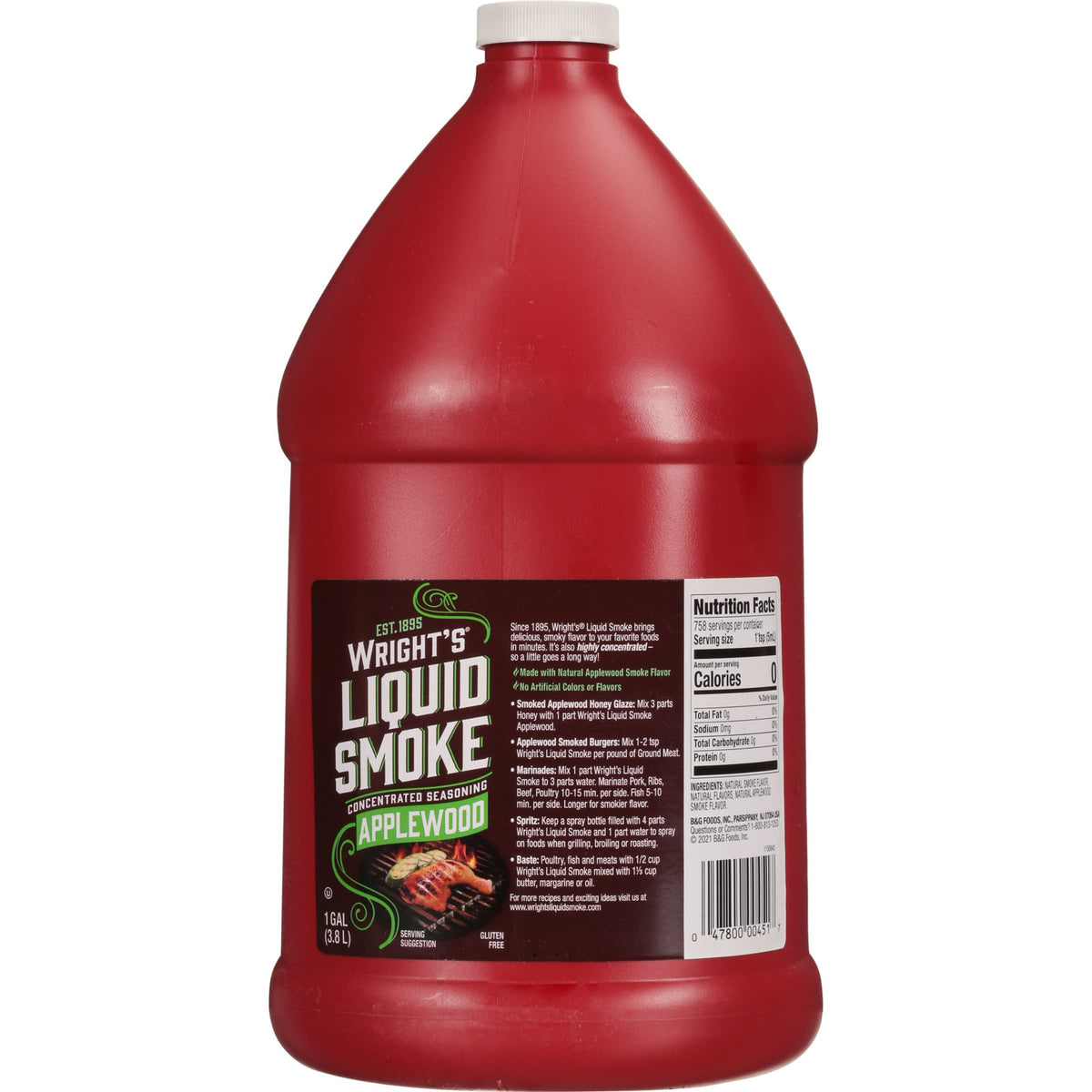 Wright's Applewood Liquid Smoke – 1 Gallon | Real Smoky Flavor in Minutes