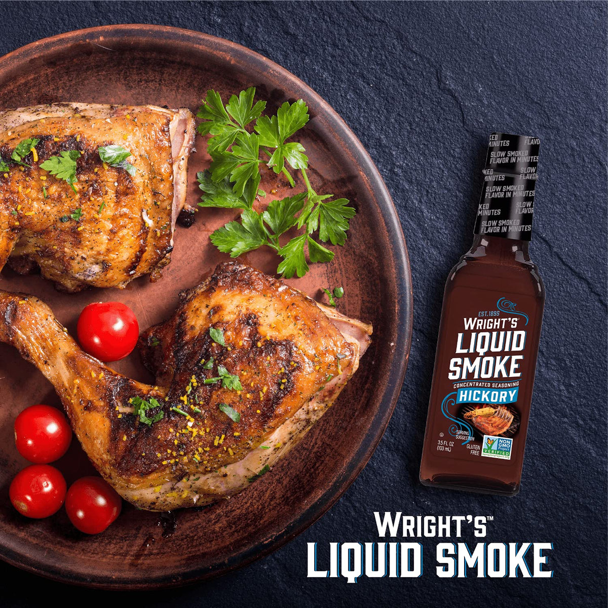 Wright's Liquid Smoke Hickory – 3.5 fl oz (Pack of 12) | Authentic Applewood Smokiness