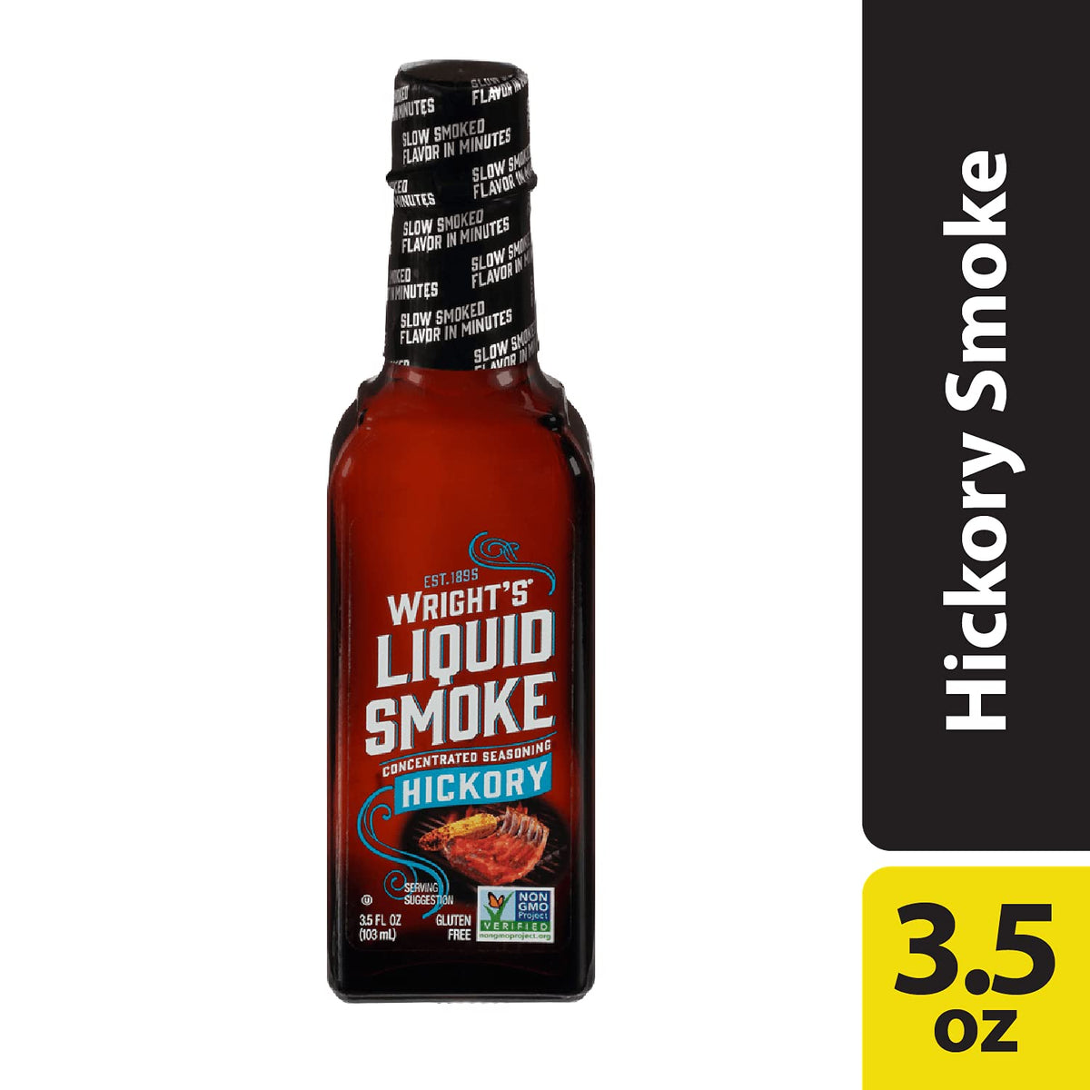 Wright's Liquid Smoke Hickory – 3.5 fl oz (Pack of 12) | Authentic Applewood Smokiness