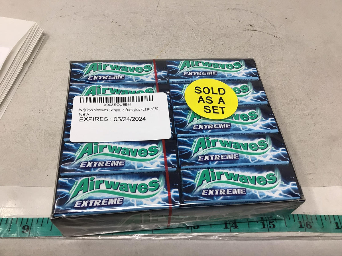 Wrigley's Airwaves Extreme Menthol & Eucalyptus Gum – Case of 30 Pieces