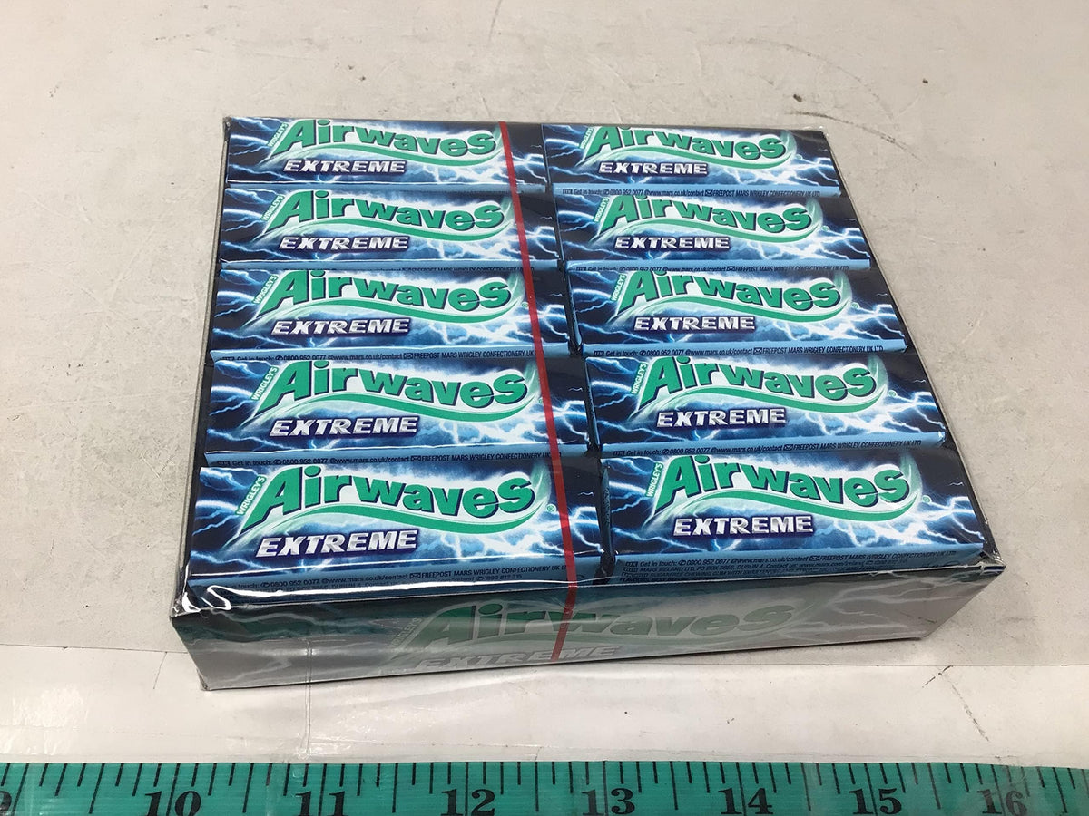Wrigley's Airwaves Extreme Menthol & Eucalyptus Gum – Case of 30 Pieces
