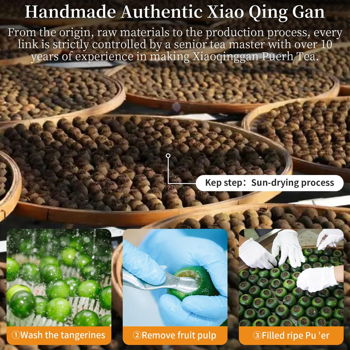 XIXICHA Puerh Tea – Premium Tangerine Peel Pu-erh, 160g (Xiao Qing Gan Xinhui ChenPi)