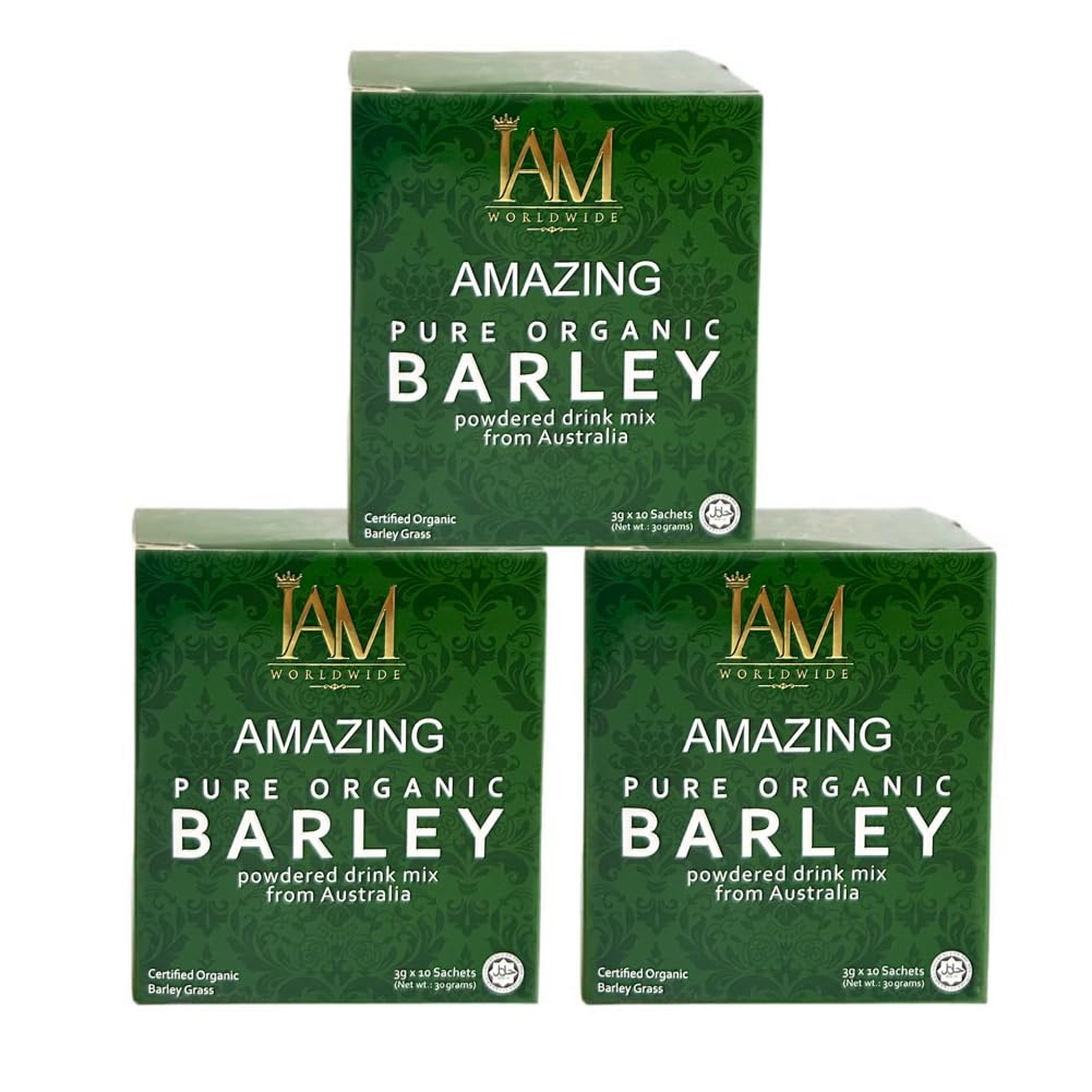 XLXZHYF IAM Amazing Pure Organic Barley Powdered Drink Mix – Organic Barley Green Blend (3 Boxes)