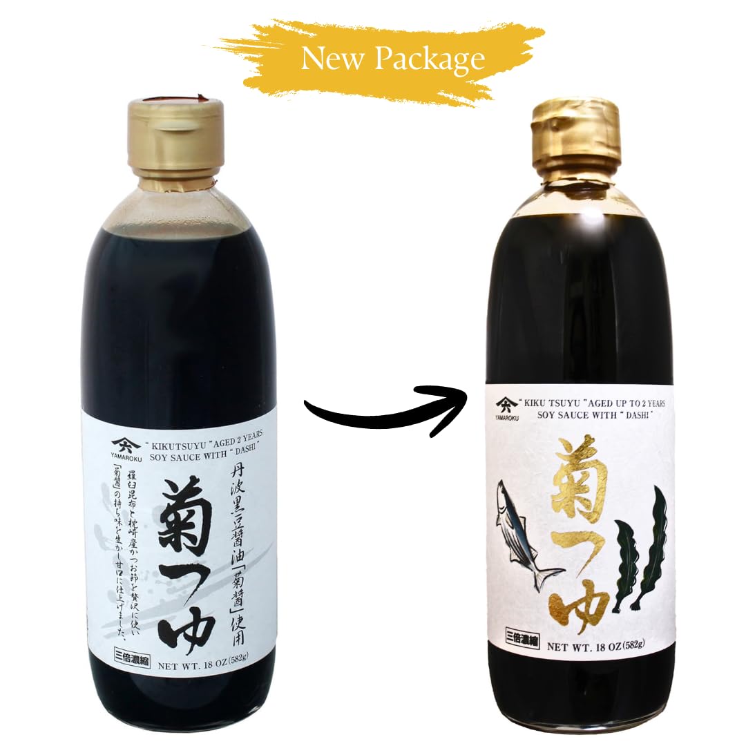 Yamaroku Aged 2 Years Soy Sauce with Bonito & Kelp Stock – Kiku Tsuyu, 18 oz