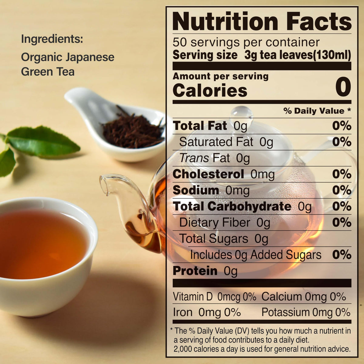YAMASAN KYOTO UJI Hojicha Tea – Organic Roasted Green Tea, Low Caffeine, JAS Certified, 150g