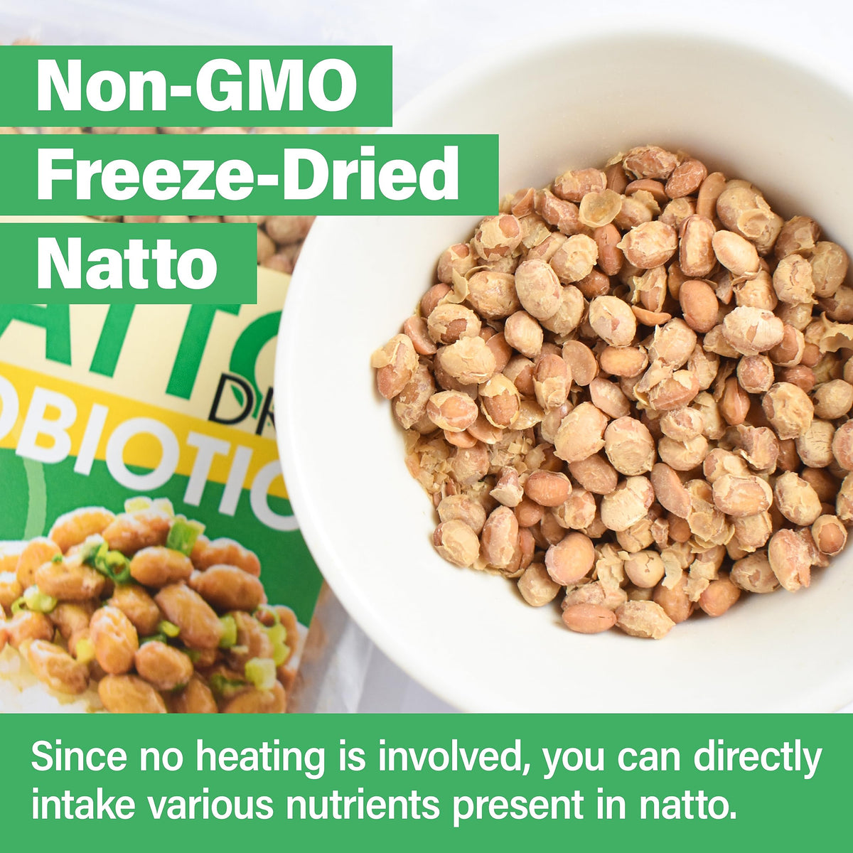 YAMASAN KYOTO UJI Natto Freeze-Dried 3-Set – Probiotic Japanese Natto Beans, 3 x 70g, Vegan