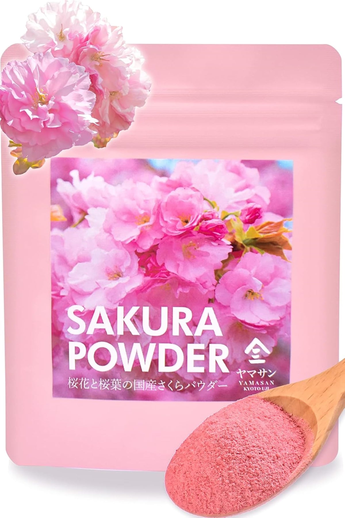 YAMASAN KYOTO UJI Sakura Cherry Blossom Powder – Allergen-Free, Non-GMO, 40g