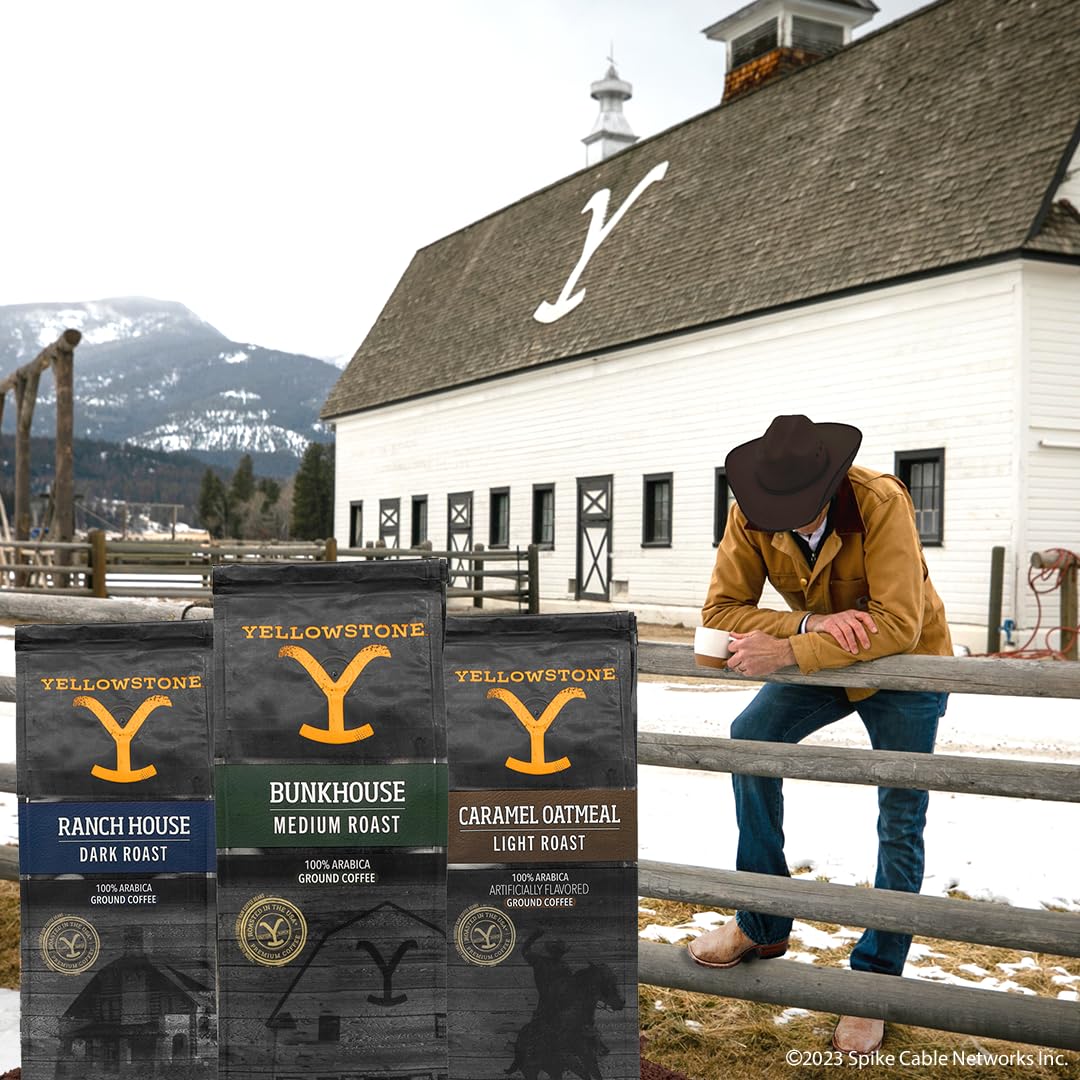 Yellowstone Bunkhouse Medium Roast Coffee – 100% Arabica Ground, 36 oz