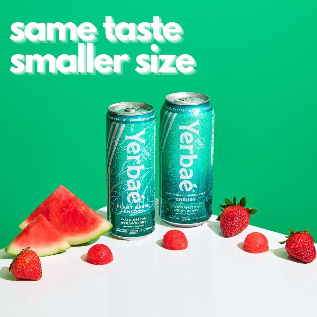 Yerbaé Watermelon Strawberry Energy Beverage – 120 mg Caffeine, Sugar-Free (12x12oz)
