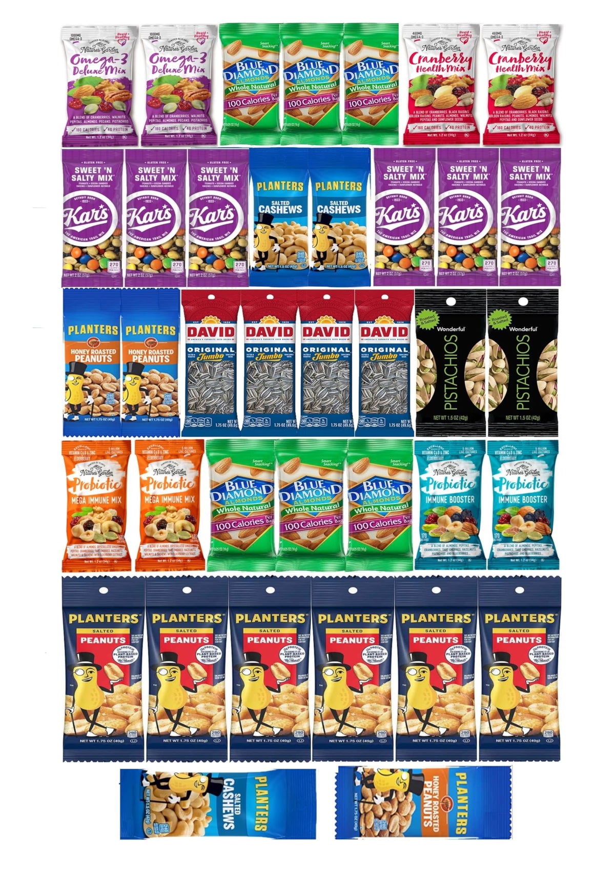 YESY Nuts Individual Packs – On-the-Go Trail Mix & Nut Variety (38-Pack)