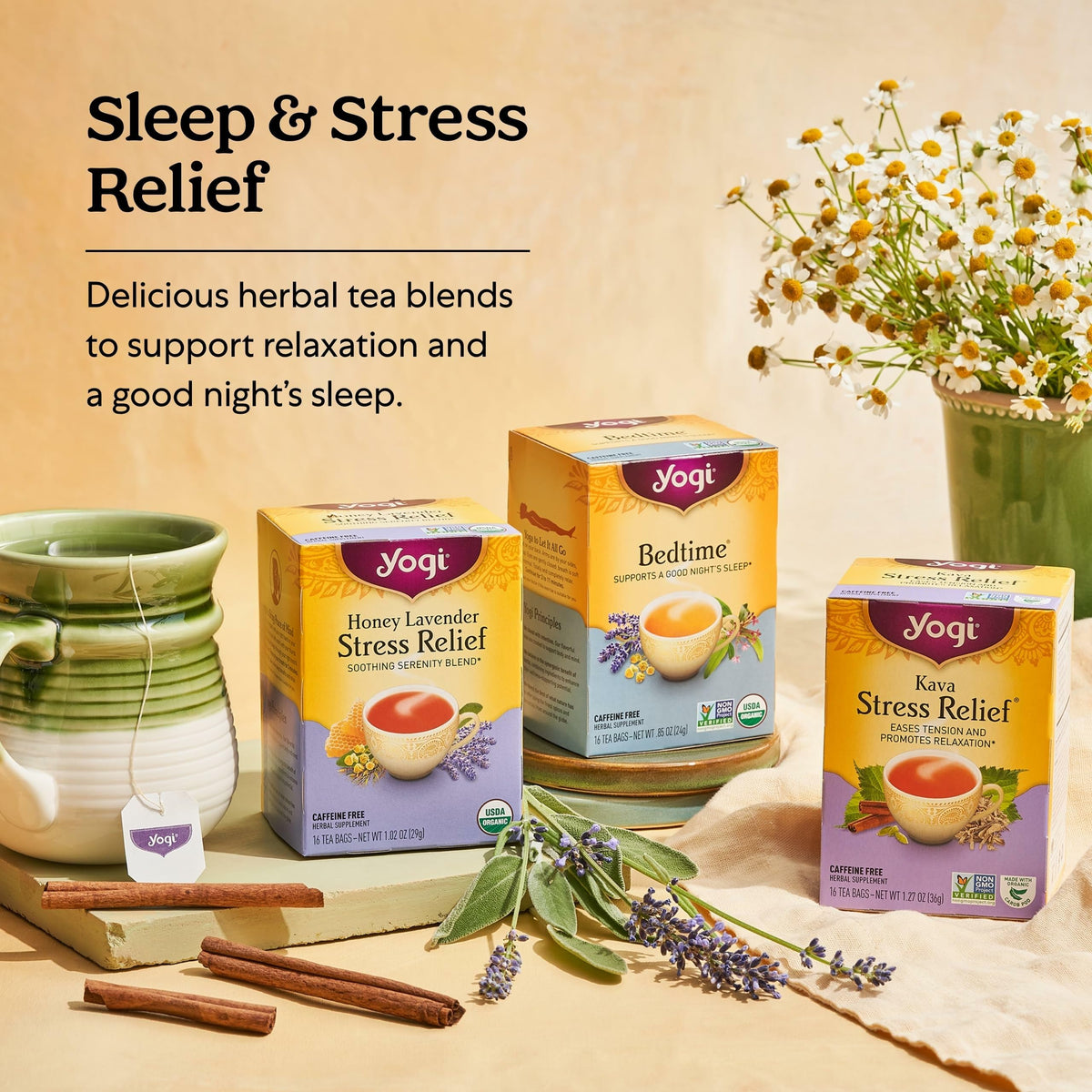 Yogi Comforting Chamomile Tea - Organic, Caffeine-Free, 96 Tea Bags (6 Packs)