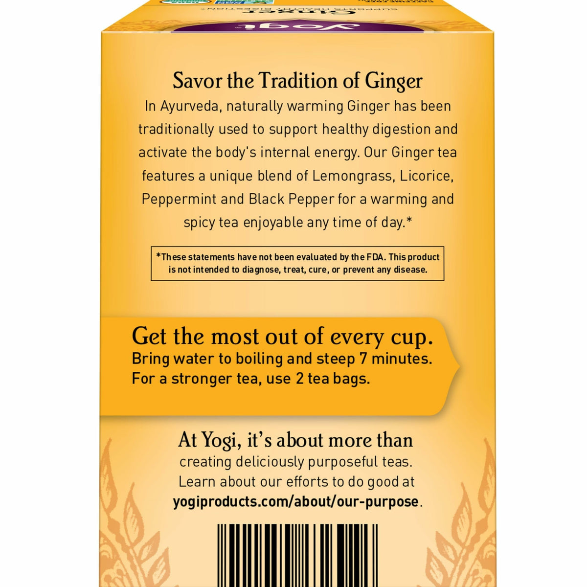 Yogi Ginger Tea (6 Pack) – Caffeine-Free Herbal Blend for Digestive Comfort (96 Bags)