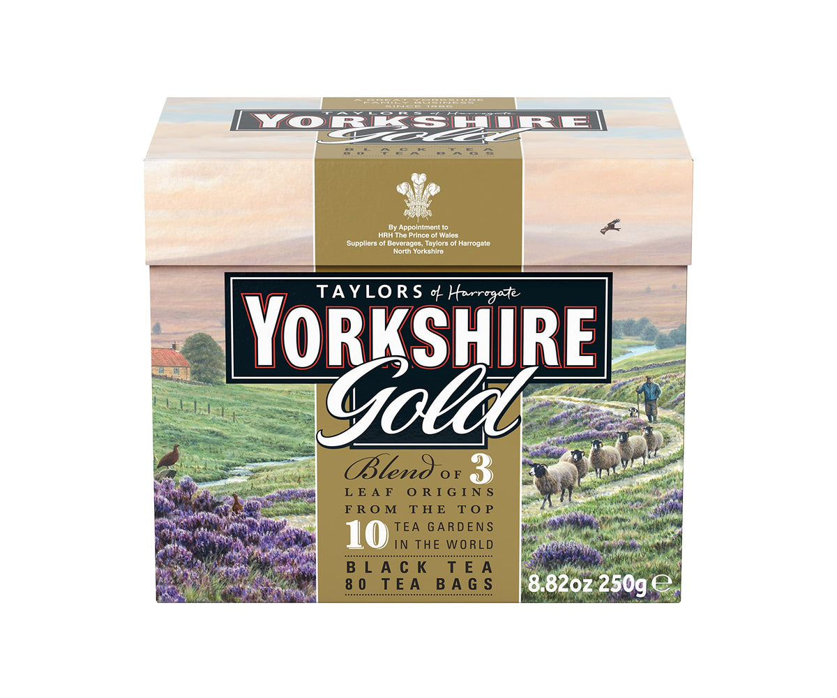Yorkshire Tea Gold Pillow Tea Bags – Premium English Breakfast Blend, 80 Bags x 5-Pack
