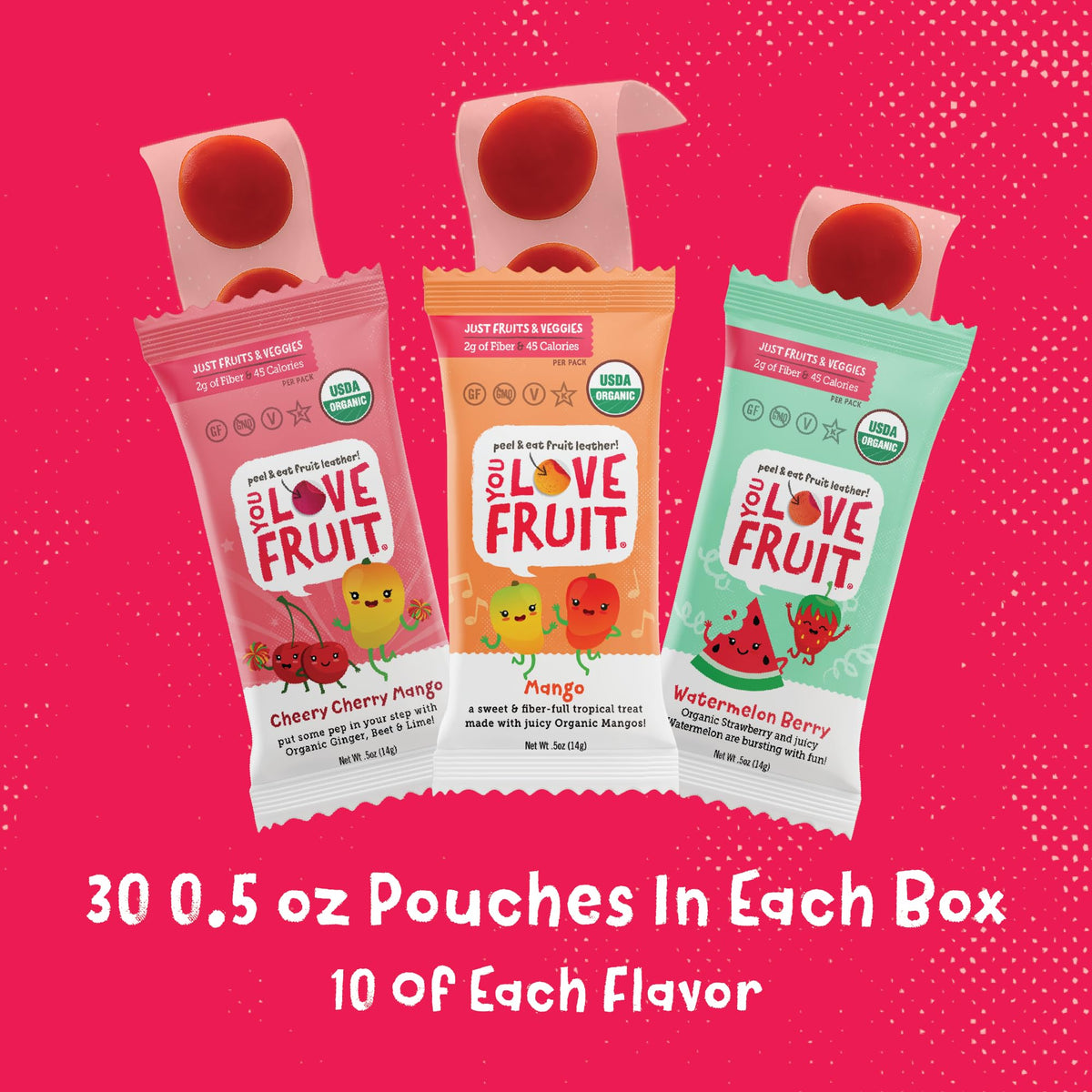You Love Fruit - 30 Count Fruit Snacks Variety Pack | Natural, Gluten-Free & Vegan