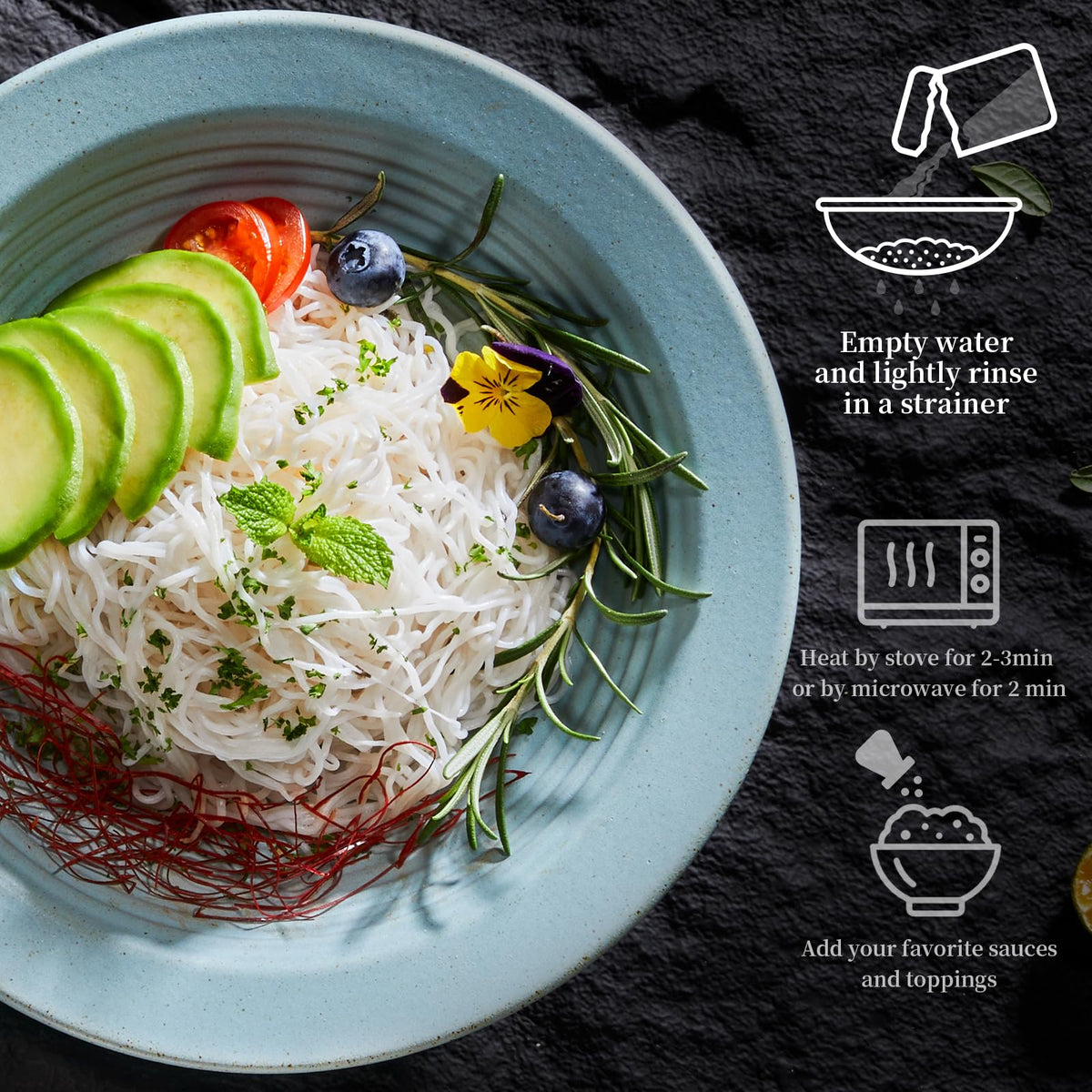 YUHO Shirataki Konjac Noodles Angel Hair Pasta - Keto, Gluten Free, Low Carb, 8-Pack (53.61 oz)