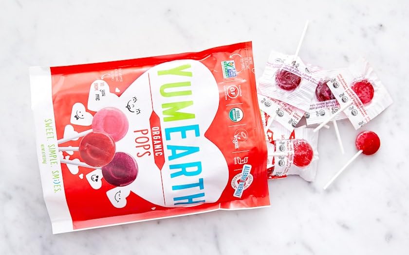 YumEarth Organic Lollipops – Assorted Flavors, 6-Pack (120 Lollipops) | Allergy Friendly, Non-GMO, Gluten Free, Vegan Candy