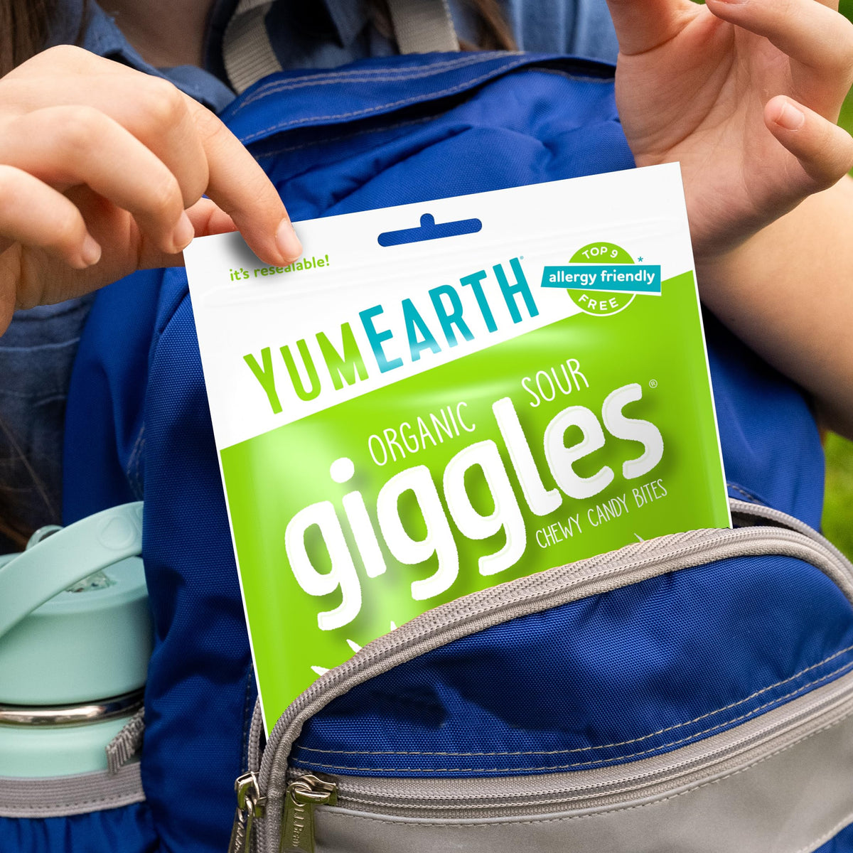 YumEarth Organic Sour Giggles Chewy Candy – Allergy Friendly, Vegan & Gluten Free (Pack of 6)