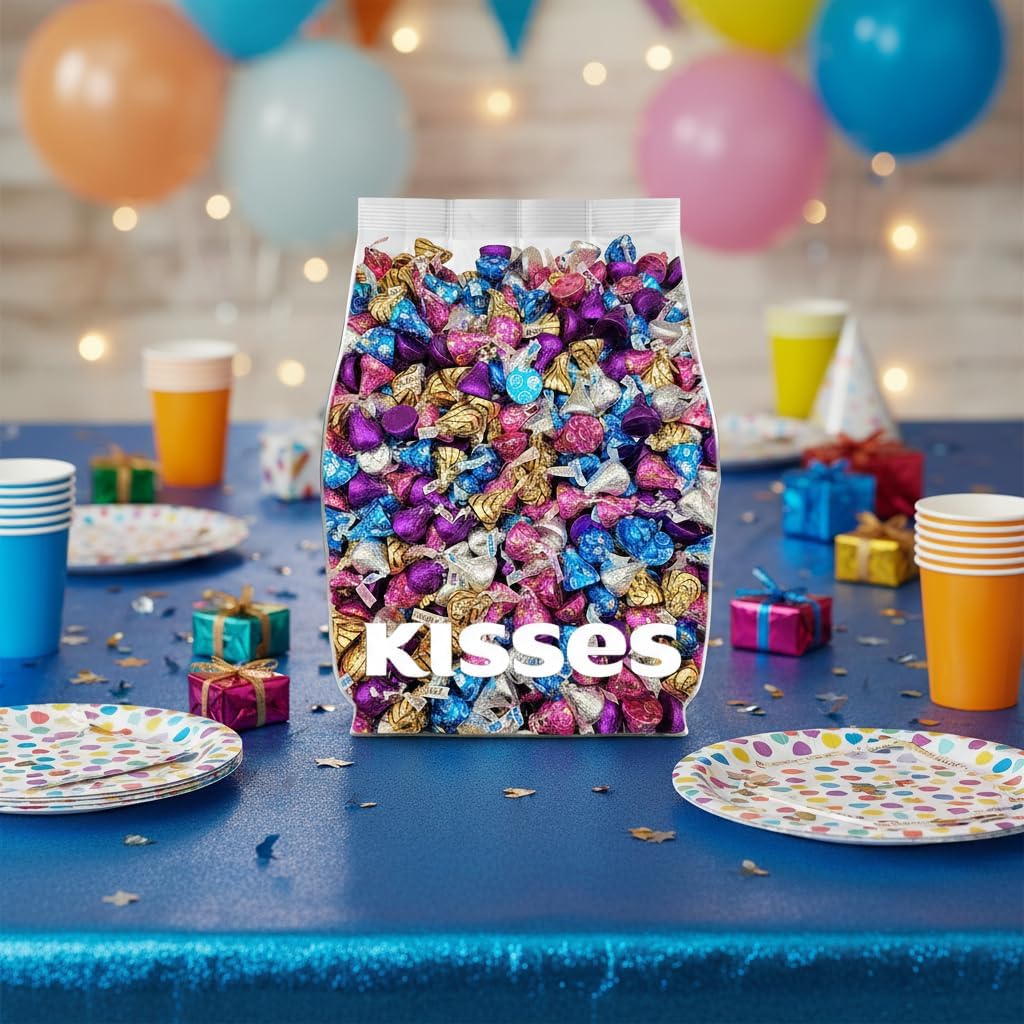 Yummy Chew Assorted Kisses Candy Bulk Pack – 5 lb, Individually Wrapped Chocolates