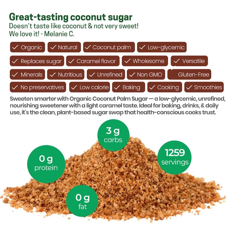 Z Natural Foods Organic Coconut Sugar - Nutrient-Dense, Unrefined Brown Coconut Sugar (10 lb) - Non-GMO, Vegan, Gluten-Free