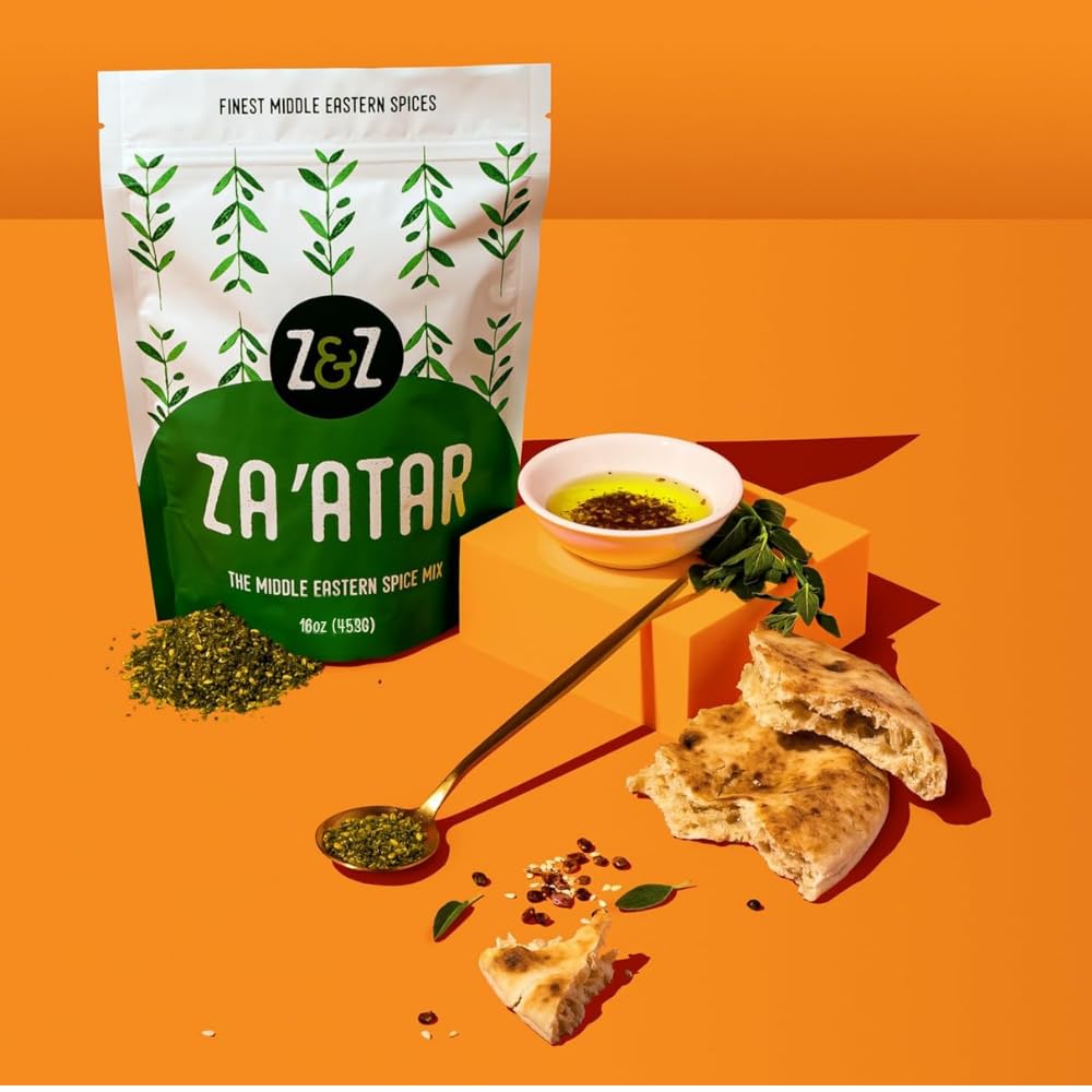 Za'atar by Z&Z | Authentic Palestinian Za’atar Spice Blend with Sumac & Toasted Sesame – 16 oz