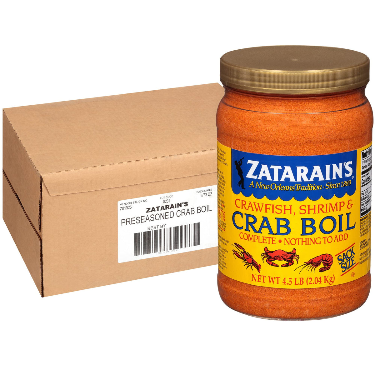 Zatarain's Crawfish, Shrimp & Crab Boil – 4.5 lb Pack of 6 | New Orleans Seafood Spice