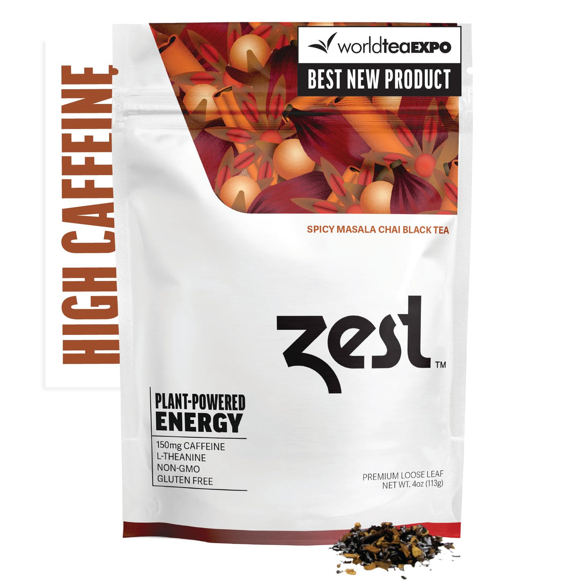 ZEST Energy Black Tea – Spicy Masala Chai, 150mg Caffeine