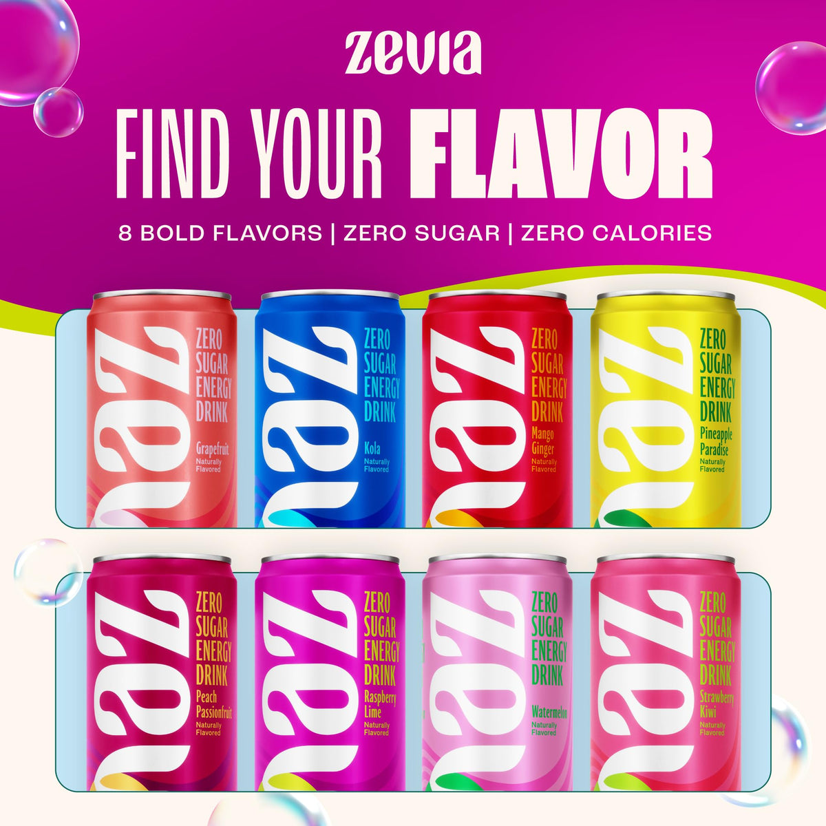 Zevia Zero Sugar Energy Drink – Classic Variety Pack (12-Pack, 12 oz Cans) | Naturally Sweetened, 120 mg Caffeine, Gluten-Free, Vegan