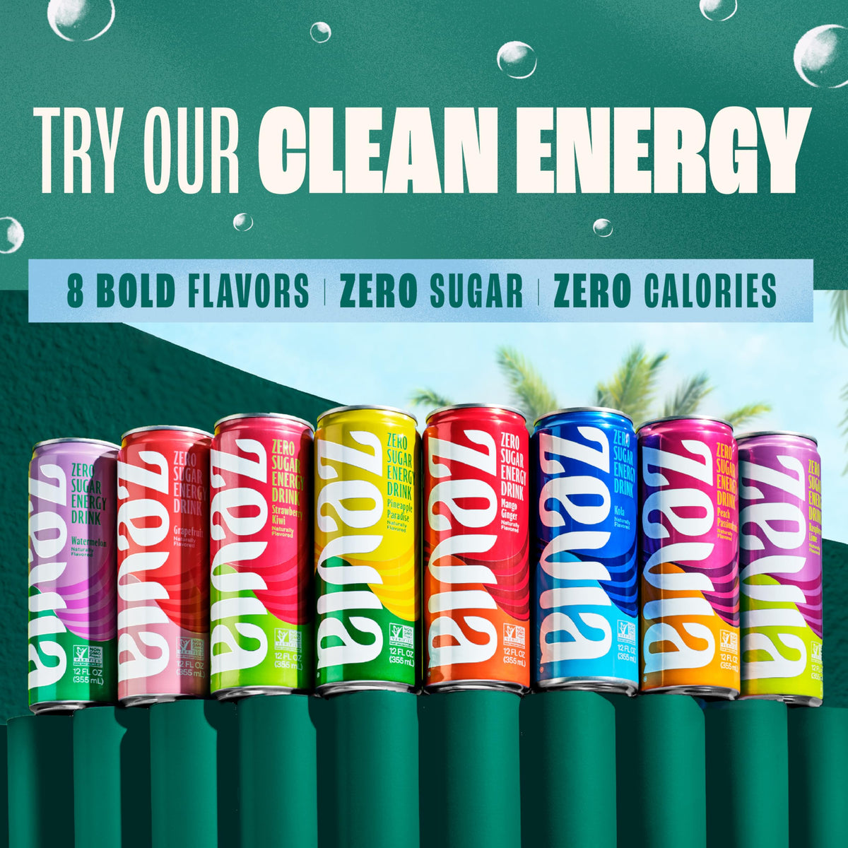 Zevia Rainbow Variety Pack – Zero Sugar Soda (24 x 12oz Cans)