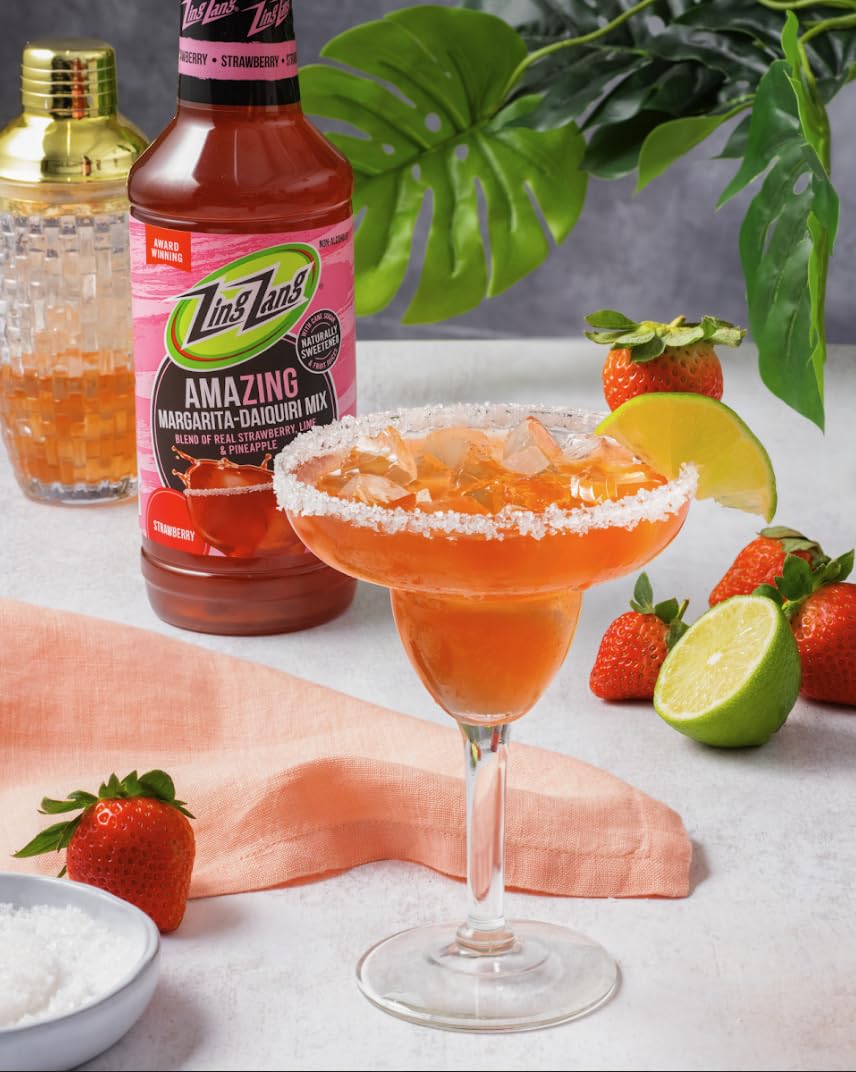 Zing Zang Margarita Mix Variety Pack – 3 x 32 oz Bottles (Margarita, Strawberry Daiquiri, Mango)
