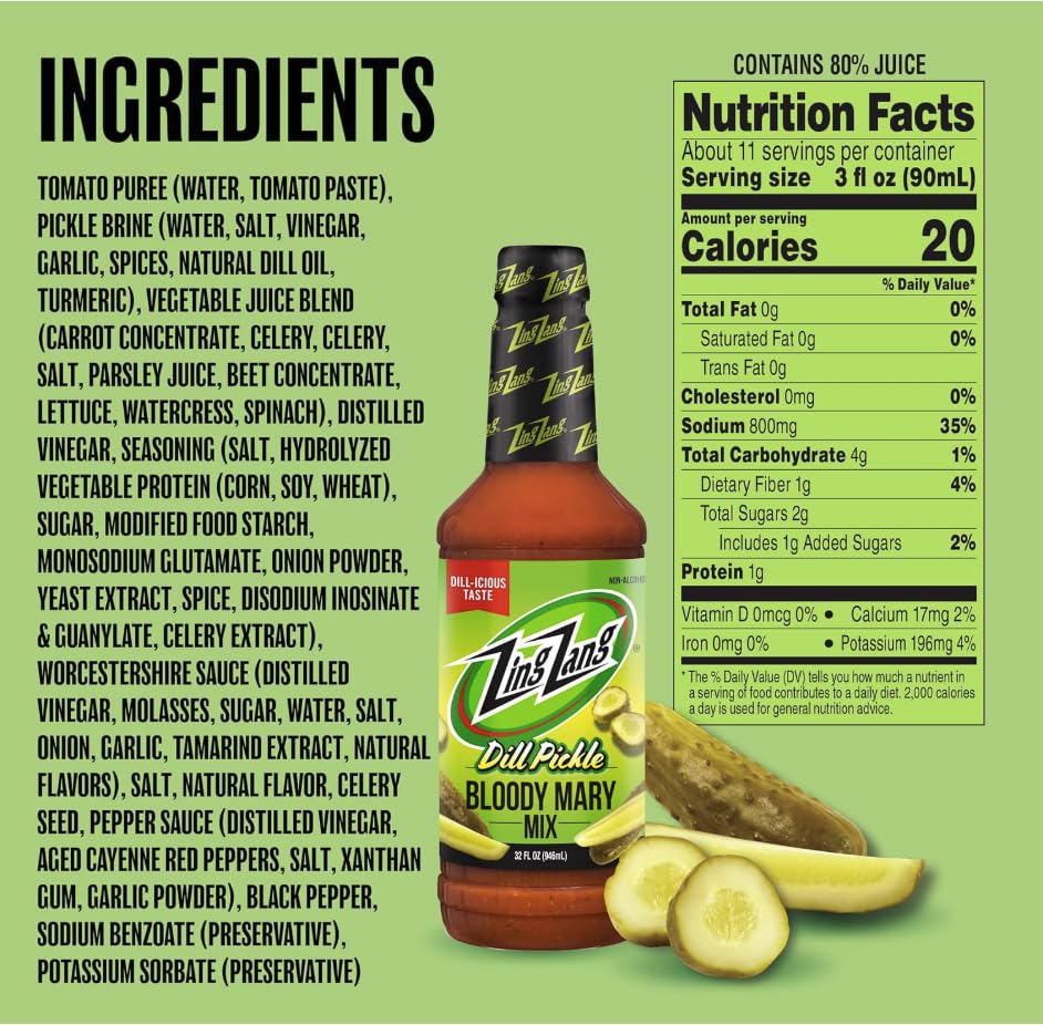 Zing Zang Bloody Mary Mix Variety Pack – Original, Blazing & Pickle (32 oz each, Pack of 3)