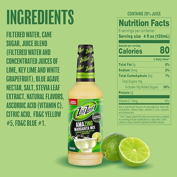 Zing Zang Margarita Mix Variety Pack – 3 x 32 oz Bottles (Margarita, Strawberry Daiquiri, Mango)