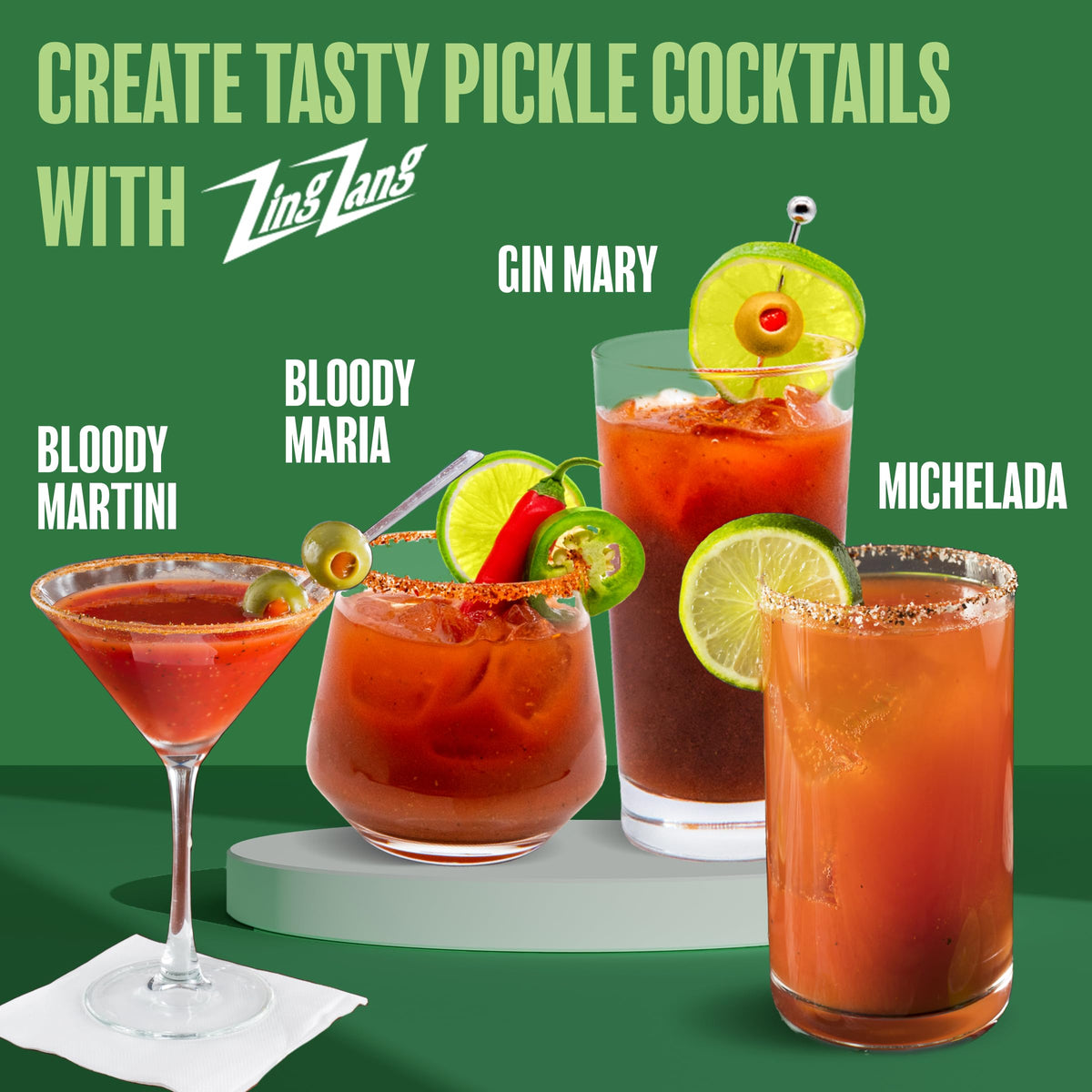 Zing Zang Bloody Mary Mix Variety Pack – Original, Blazing & Pickle (32 oz each, Pack of 3)