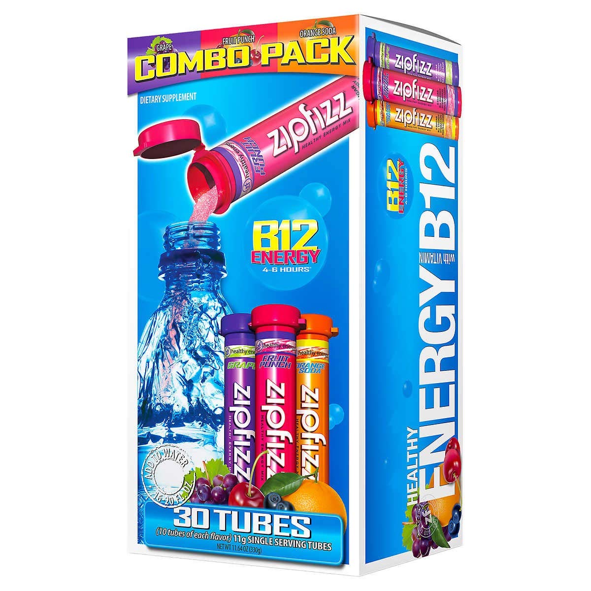 Zipfizz Healthy Energy Drink Mix - Variety Pack - 30 Tubes (2 Pack) | Gluten Free & Sugar Free