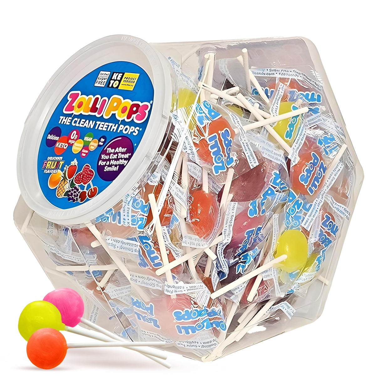 Zollipops Clean Teeth Pops – Sugar Free Candy with Xylitol, Keto & Diabetic-Friendly