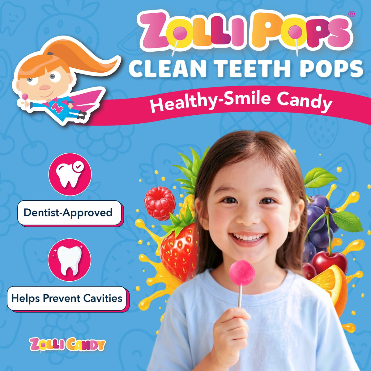 Zollipops Clean Teeth Pops – Sugar Free Candy with Xylitol, Keto & Diabetic-Friendly